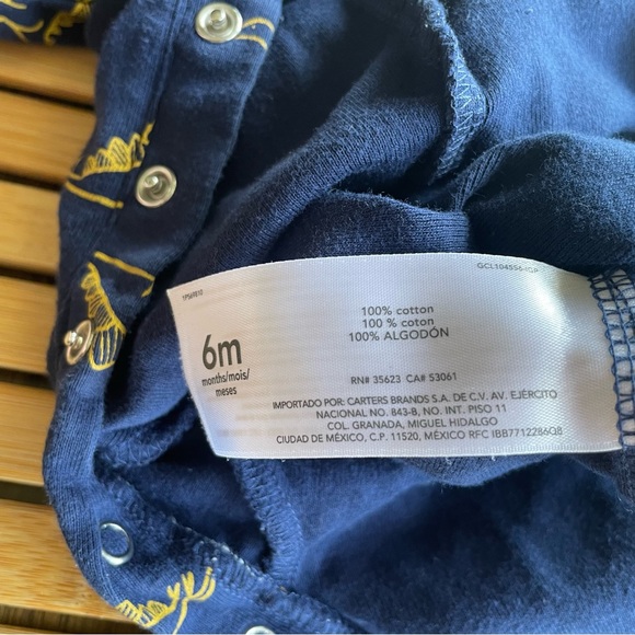 Stegosaurs Dinosaur Navy Blue & Gold Snap Button Footless Long Sleeve Sleeper 🦕 - Picture 6 of 6